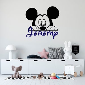 Personalized Name Wall Decal  Mickey Mouse Wall Decal  Custom Name Wall Decal  Decal for Nursery SG499