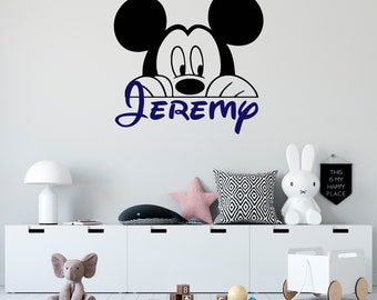 Personalized Name Wall Decal  Mickey Mouse Wall Decal  Custom Name Wall Decal  Decal for Nursery SG499