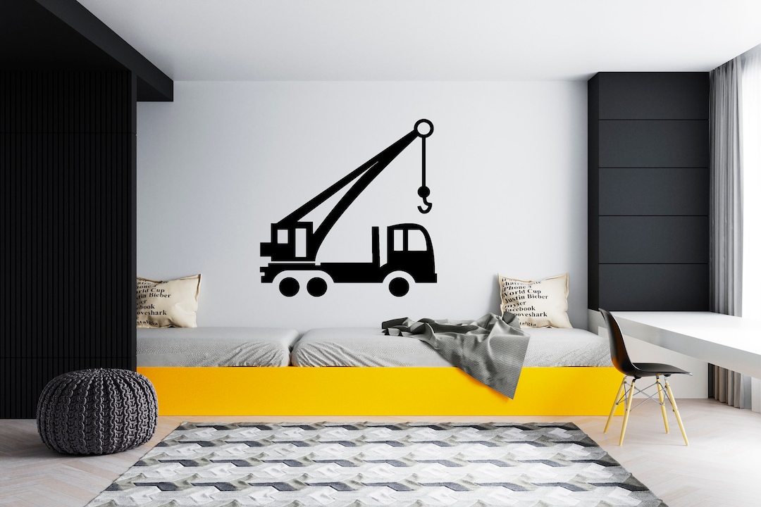 Construction Crane Wall Decal Heavy Construction Wall Sticker Etsy