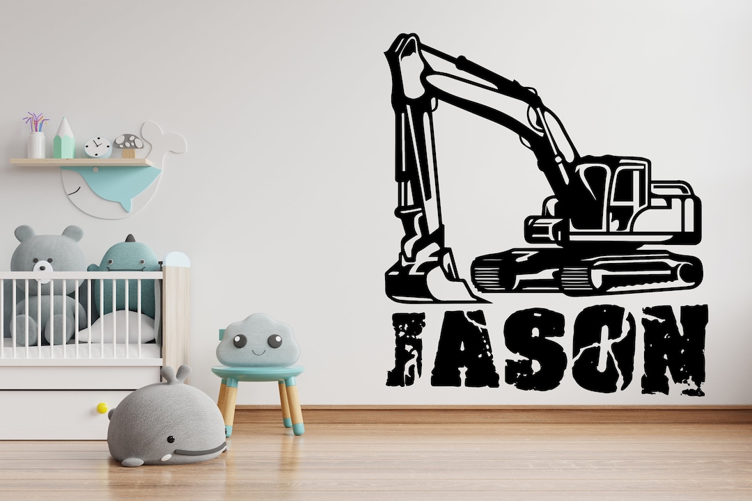 Construction Excavator Wall Decal Heavy Construction Wall Sticker