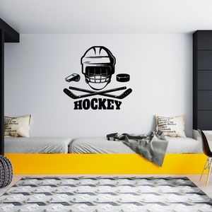Ice Hockey Wall Decal  Hockey Player Wall Decal  Hockey Stick  Sports Hockey Quote Wall Decal SG206