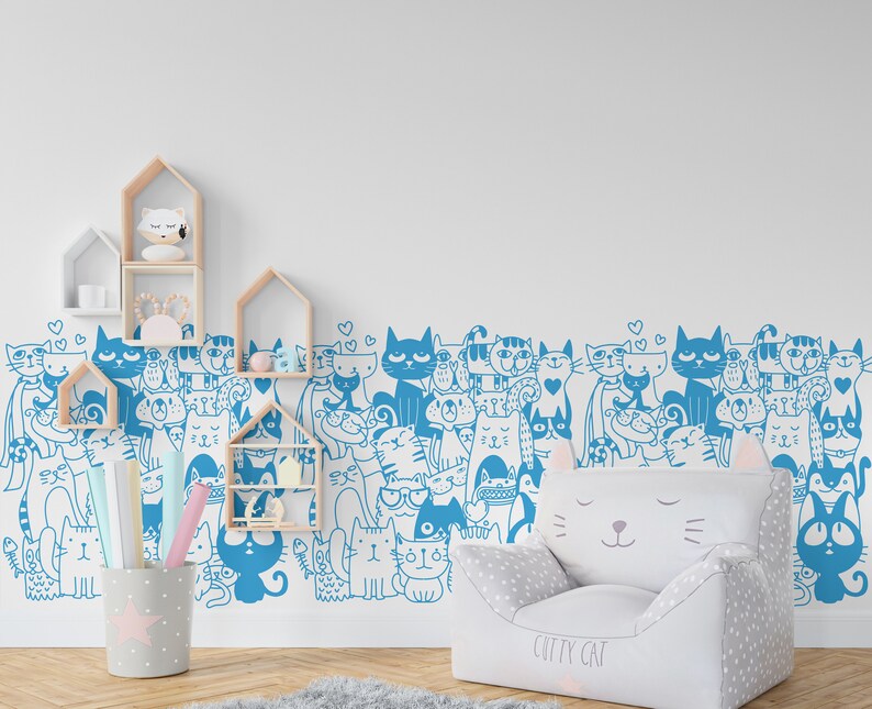 Cat Wall Decal, Cat Wall Art, Cat Wall Decor Cat Wall Sticker Pet Home ...