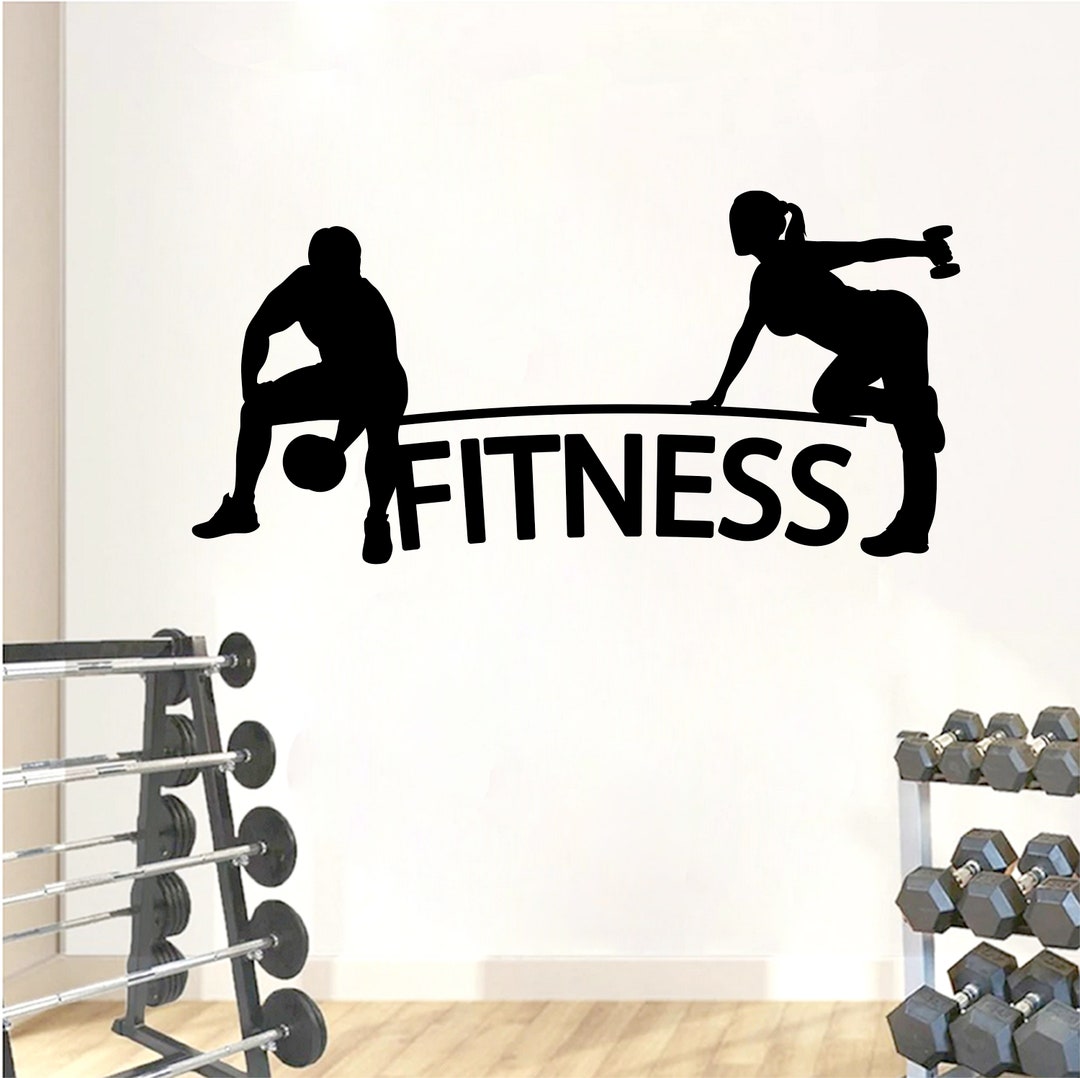 Fitness Wall Decal Workout Wall Decal Gym Wall Decor Etsy