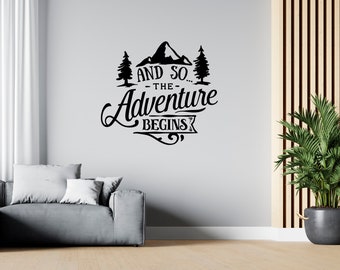 Travel Wall Decal Camping Wall Sticker Adventure Quote Wall Decal for RV SG 1134