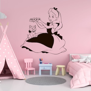 Alice in Wonderland Wall Decal | Alice Wall Decor | Cartoon Wall Sticker Al18