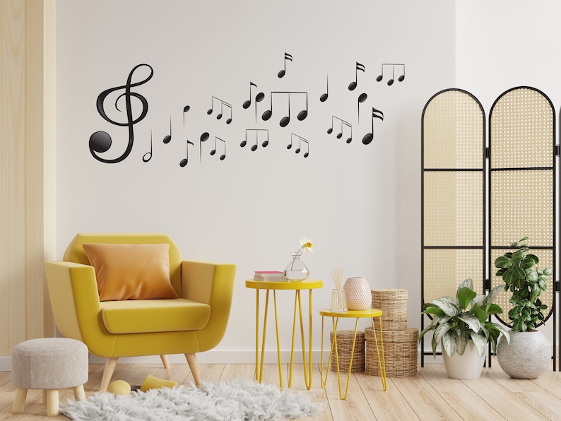 Music Wall Decor Notes Vinyl Music Wall Art Music Wall Decal Music ...