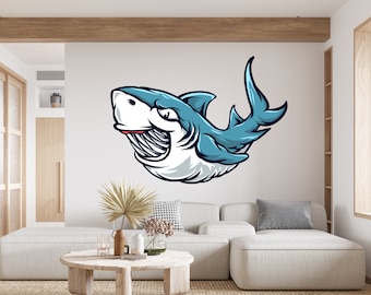 Shark Wall Decal Shark Wall Sticker Shark Wall Decor for Kids Room Sea Ocean Wall decal Shark wall vinyl 1362EZ