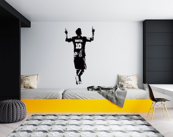 Personalized Name Soccer Wall Decal  Soccer Player Wall Sticker  Soccer Wall Decor SG260