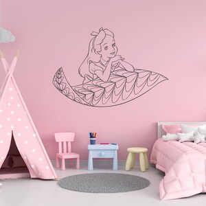 Alice in Wonderland Wall Decal | Alice Wall Decor | Cartoon Wall Sticker Al13