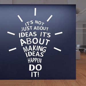 Ideas Wall Decal, Office Wall Decal, Office Wall Decor, Office Decals, Office Wall Art, Office Quote Motivational Art 1845EZ