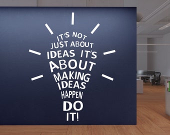 Ideas para vinilos decorativos de pared, vinilos decorativos para oficina, decoración de paredes para oficina, vinilos para oficina, arte de pared para oficina, arte motivacional con frases para oficina 1845EZ