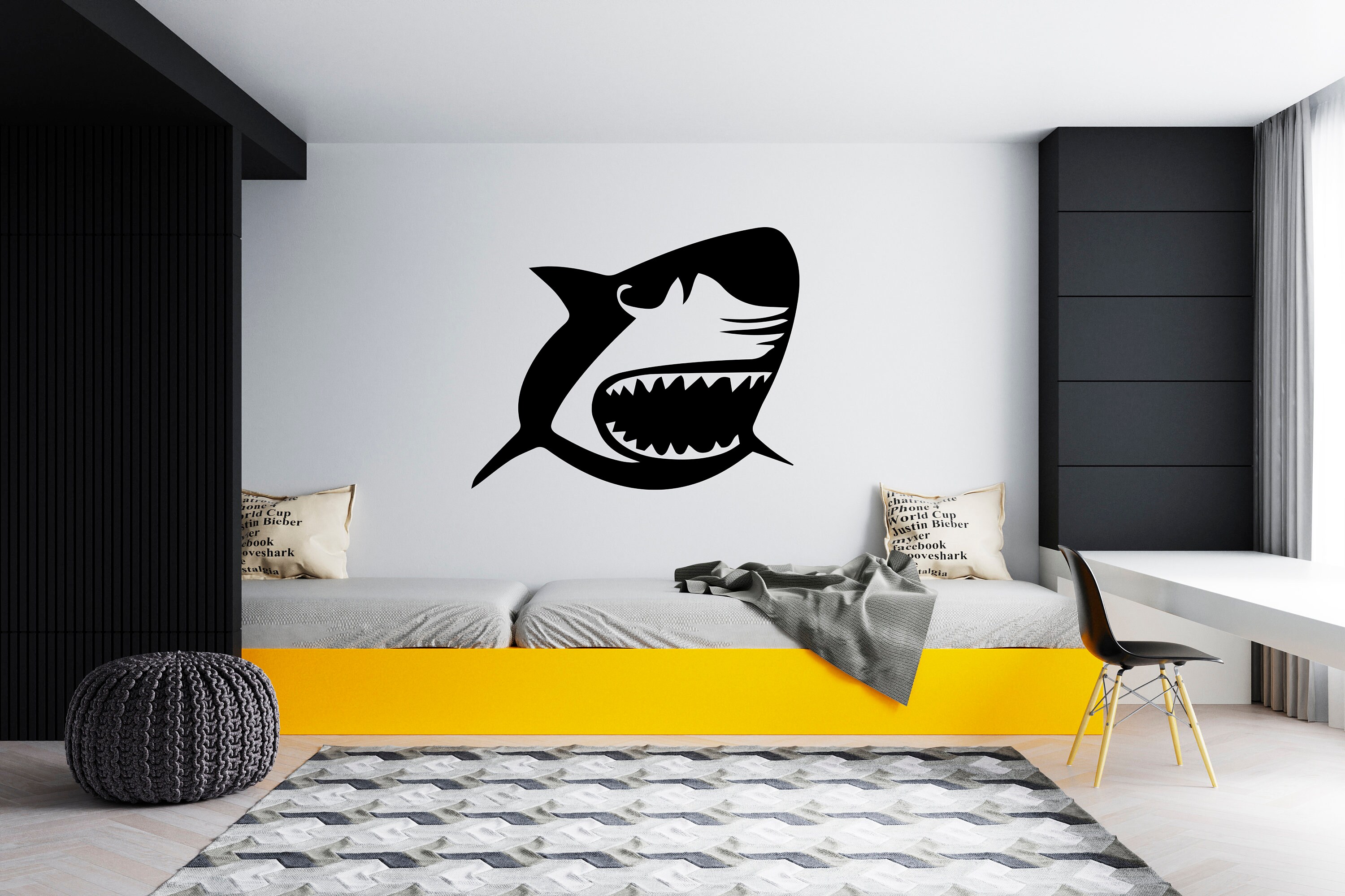 Shark Wall Decal Shark Wall Sticker Shark Wall Decor for Kids Etsy UK