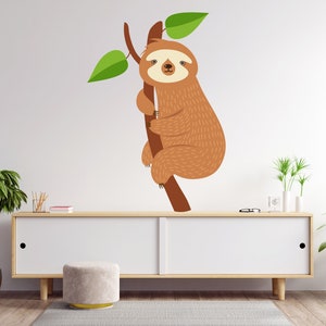 Faultier Wandtattoo, Faultier Wanddeko, Faultier Wanddeko Faultier Wandtattoo, Faultier Wanddeko Aquarell, Schlafzimmer 1306EZ