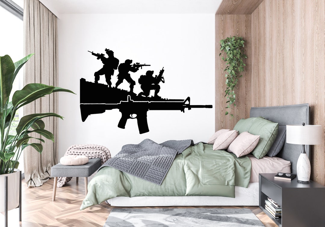 Military Wall Decals Guns Wall Decal Military Wall Decal Etsy