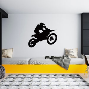 Motocross Wall Decal Dirt Bike Rider Wall Sticker Motorcycle Wall Decor SG 1975