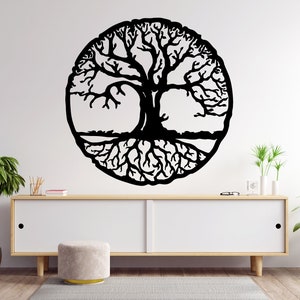 Large Round Tree of Life Wall Art Tree Wall Decal, Tree Art, Tree of life wall art Tree Wall Decor Tree Wall Sticker 1209EZ