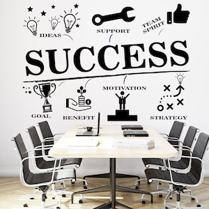 Success Wall Decal, Office Wall Decal, Office Wall Decor, Office Decals, Office Wall Art, Office Quote Motivational Art 1824EZ