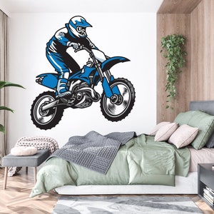 Motocross Wall Decal Dirt Bike Rider Wall Sticker Motorcycle Wall Decor Wall Stickers Nursery Bedroom Decor 640EZ