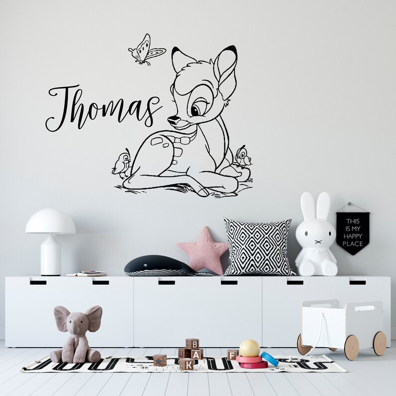 Bambi Wall Decal Bambi Deer Wall Decor Cartoon Wall Sticker SG Etsy