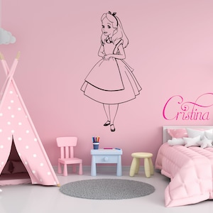 Alice in Wonderland Wall Decal | Alice Wall Decor | Cartoon Wall Sticker Al9