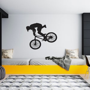 BMX Bike Wall Decal Bicycle Wall Sticker  Bike Wall Decor For Boys Room SG 997
