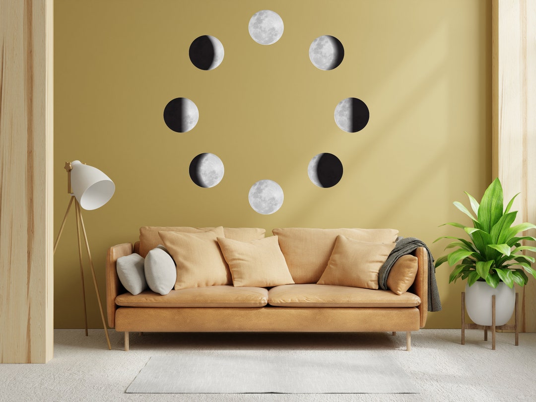 Moon Phases Wall Decor Moon Wall Decal, Full Moon Nursery Wall Art ...