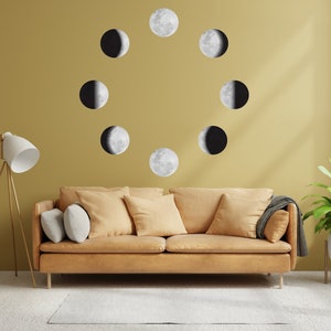 Moon phases Wall Decor Moon Wall Decal, Full Moon Nursery Wall Art, Kids Room Gifts Wall Decor Animals Wall Sticker Wall Decor 1806EZ