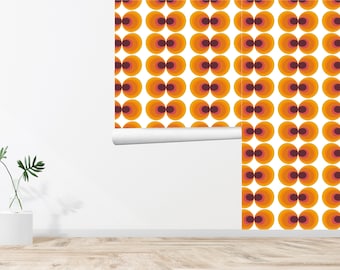 60s 70s Retro Wallpaper Papel pintado floral Papel tapiz vintage Decoración de pared sin costuras Tela vintage Papel tapiz autoadhesivo extraíble 636EZ