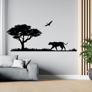 African Savanna Wall Decal Safari Animals Wall Decor Africa Wall Art SG 1193
