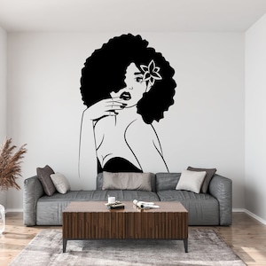 Afro Latina Girl Black Girl Afro Queen Latina Black Wall Decals Latina Beauty Latina Diva Confidence African American stickers 226EZ