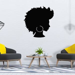 Beautiful African Woman Wall Decal African Girl Wall Sticker Quote Beauty Salon Wall Art SG 870