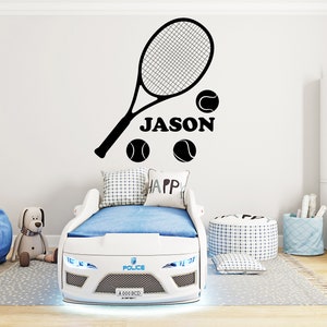 Personalized Name Tennis Wall Decal Tennis Room Decor Tennis Wall Decor Personalized gifts Tennis Wall Sticker Sport wall decal 1201EZ