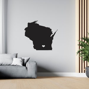 WISCONSIN US Map Wall Decal USA State Wall Decal Map Wall Sticker sG 1083