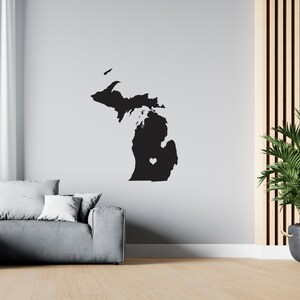 MICHIGAN  US Map Wall Decal USA State Wall Decal Map Wall Sticker sG 1056