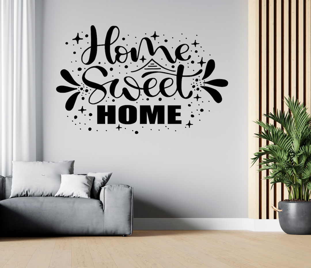 Home and Family Quote Family Wall Decor Saying About Home Wall Sticker ...
