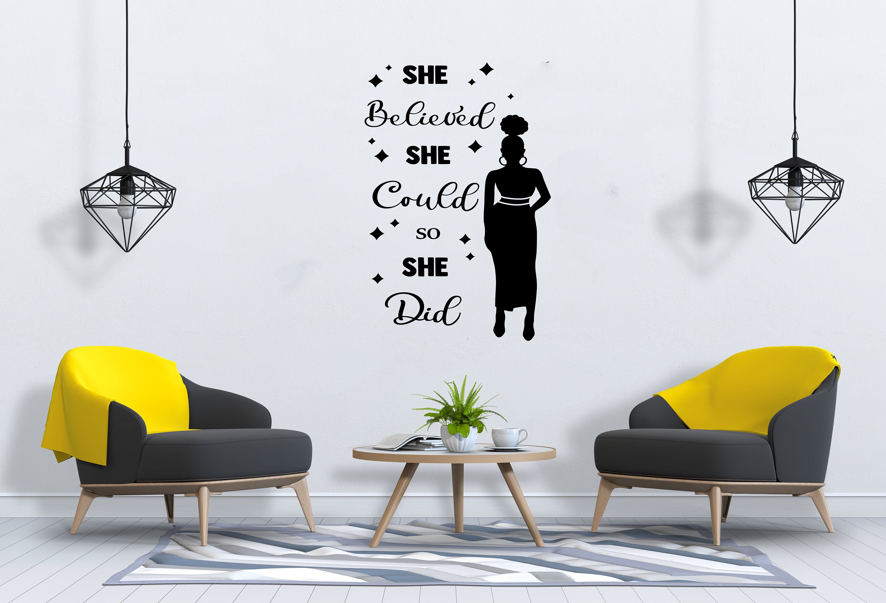 African Woman Wall Decal African Girl Wall Sticker Quote Beauty Salon Wall Art SG 1032