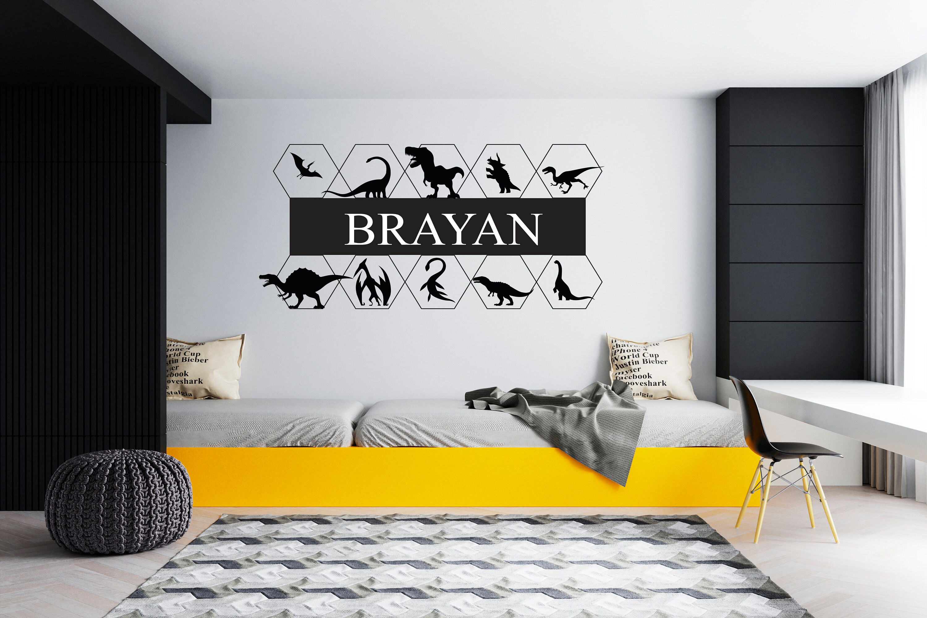 Dinosaur Wall Decal Dino Wall Sticker Decor for Kids Room Etsy