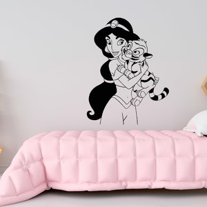 Princesse Jasmine Aladdin sticker mural Aladdin décoration murale dessin animé autocollant mural décoration murale pour filles chambre SG543