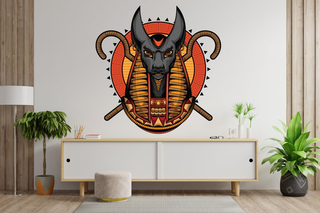 Egypt Wall Decal, Aubis Ancient Wall Art, Egypt Ancient Wall Room