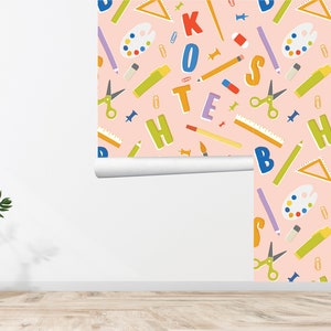 Kids Wallpaper - Nursery Wallpaper Playroom Wall Decor Kids Room Decor Nursery wall Art Printed Self Adhesive Wallpaper 9SE
