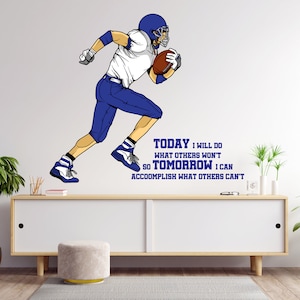 American Football Wall Decal Player wall decal Kids Football quotes wall decor Football Player Wall Decal  Sports Wall Décor 1122EZ