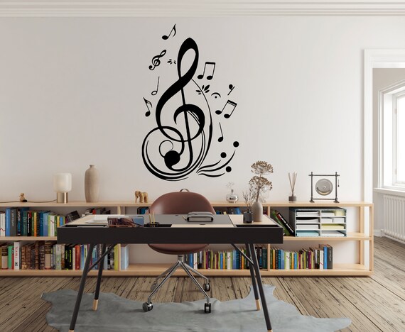 Removable Wall Art Decal JS Artworks Treble Clef Music Note Vinyl Decal ...