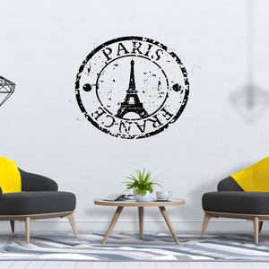 Paris Wall Decal  Paris Skyline Wall Sticker  Eiffel Tower Wall Art  Eiffel Tower Wall Decor SG586