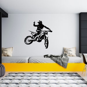 Motocross Wall Decal Dirt Bike Rider Wall Sticker Motorcycle Wall Decor SG 2004