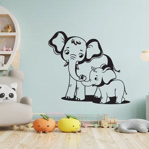 Elephant Wall Decal, Elephant Wall Art, Animals Wall Decor Safari Wall Sticker Elephant Wall Decor 1801EZ