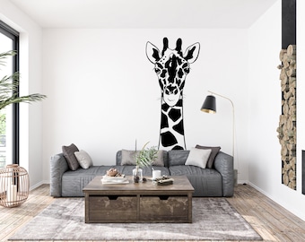 Giraffe Wall Decal Giraffe Wall art Animal Wall decor Animals decal Wall Safari Funny stickers House Decor Living room Wall Decals 686EZ