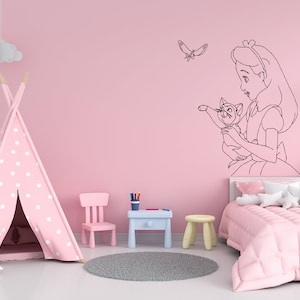 Alice in Wonderland Wall Decal | Alice Wall Decor | Cartoon Wall Sticker Al7