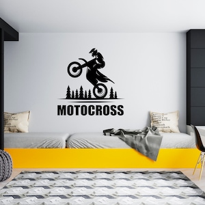 Motocross Wall Decal Dirt Bike Rider Wall Sticker Motorcycle Wall Decor SG 1683