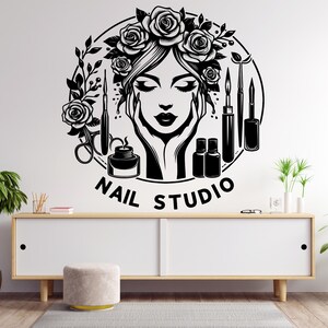 Nail Salon Wall Decal Manicure Pedicure Window Sticker Nail Bar Nail Polish Decal Beauty Salon Spa Wall Decor 1962EZ