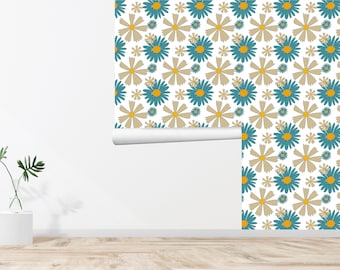 60s 70s Retro Wallpaper Papel pintado floral Papel tapiz vintage Decoración de pared sin costura Vintage Impreso Extraíble Papel tapiz autoadhesivo 627EZ